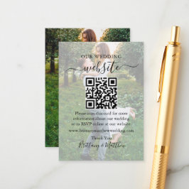 Calligraphy Wedding Website QR Overlay Foto Begleitkarte