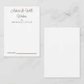 Calligraphy Wedding Well Wünsche & Advice Card Hinweiskarte (Vorne/Hinten)