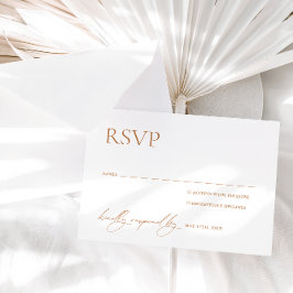 Calligraphy White & Terracotta Wedding RSVP