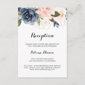 Calligraphy Winter Floral Wedding Reception Begleitkarte (Vorderseite)