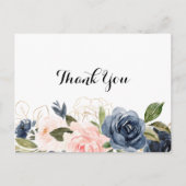 Calligraphy Winter Unique Floral Vielen Dank Postkarte (Vorderseite)