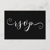 Calligrapy Skript Traditionelle Black Wedding RSVP Begleitkarte (Rückseite)