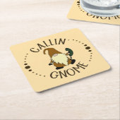 Callin’ Gnome Rechteckiger Pappuntersetzer (angewinkelt)
