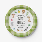 Calling All Animals Safari Jungle Kids Birthday Pappteller (Vorderseite)