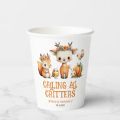 Calling All Critters Woodland Fall Kids' Birthday  Pappbecher (Rückseite)