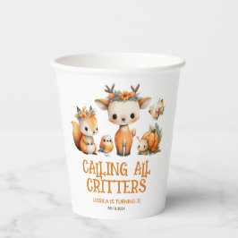 Calling All Critters Woodland Fall Kids' Birthday  Pappbecher