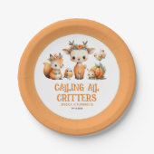 Calling All Critters Woodland Fall Kids' Birthday  Pappteller (Vorderseite)