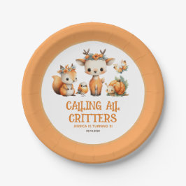 Calling All Critters Woodland Fall Kids' Birthday  Pappteller