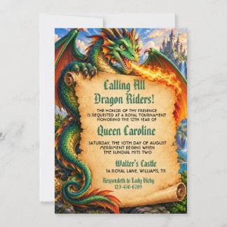 Calling All Dragon Riders Birthday Invitation Einladung