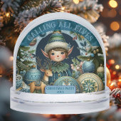 Calling All Elves Snowflakes Hail Christmas Party Schneekugeln