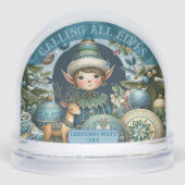 Calling All Elves Snowflakes Hail Christmas Party  Schneekugeln (Vorderseite)