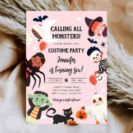 Calling All Monsters Halloween Costume Birthday Einladung