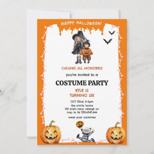 Calling All Monsters Kostüm Kinder Halloween-Party Einladung