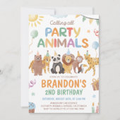 Calling All Party Animals Birthday Invitation Einladung (Vorderseite)
