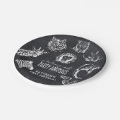 Calling All Party Animals Chalkboard Birthday Pappteller (Schrägansicht)