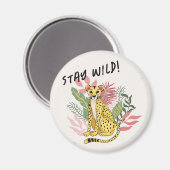 Calling All Party Animals Cheetah Birthday Favors Magnet (Vorderseite/Rückseite)