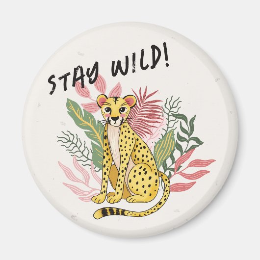 Calling All Party Animals Cheetah Birthday Favors Magnet (Vorne)