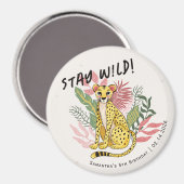 Calling All Party Animals Cheetah Birthday Favors Magnet (Vorderseite/Rückseite)