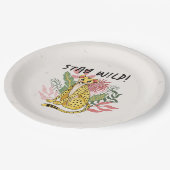 Calling All Party Animals Cheetah Kids Birthday Pappteller (Schrägansicht)