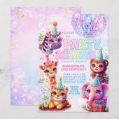 Calling All Party Animals Disco Ball Birthday Einladung (Vorne/Hinten)