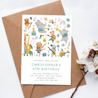 Calling all party animals Safari Animals Birthday  Einladung