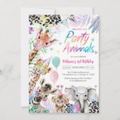 Calling All Party Animals Safari Birthday Einladung (Vorderseite)