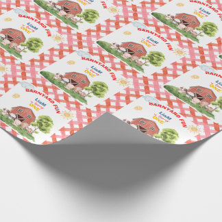 Calling All Party Farm Animals 1st Birthday Geschenkpapier