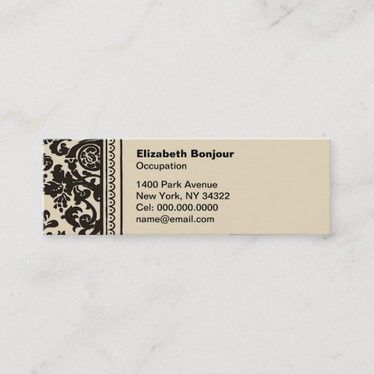 Calling Card der französischen Creme Telefonnummerkarte (Vorderseite)