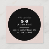 CALLING CARD Kreis Rand schwarzes Gold rot rot Ros Quadratische Visitenkarte (Rückseite)