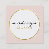 CALLING CARD Kreis Rand schwarzes Gold rot rot Ros Quadratische Visitenkarte (Vorderseite)