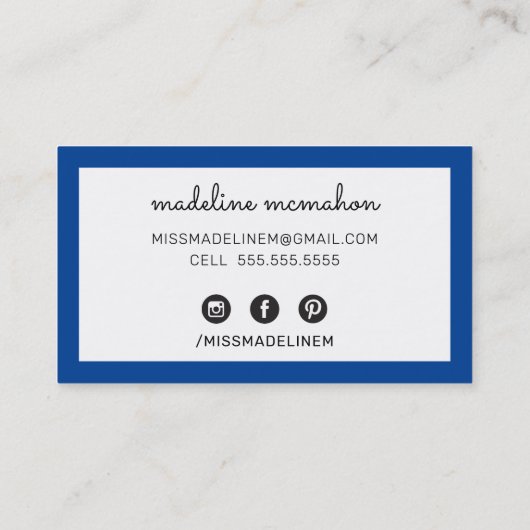 CALLING CARD Moderne Mommy chic kühn königlich bla Visitenkarte (Rückseite)