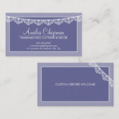 CALLING CARD niedliche kreative Spitzen Blasslila Visitenkarte (Vorne/Hinten)