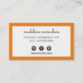 CALLING CARD Preppy moderne schlichte, einfache, f Visitenkarte (Rückseite)