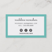 CALLING CARD Preppy moderne schlichte minimale Jad Visitenkarte (Rückseite)