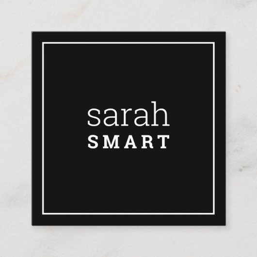 CALLING CARD Quadrat Deggey modern Schwarz-weiß Quadratische Visitenkarte (Vorderseite)