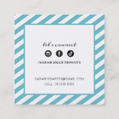 CALLING CARD Quadrat modern türkisblau Quadratische Visitenkarte (Rückseite)