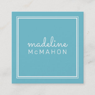 CALLING CARD Quadrat Preppy moderne türkis blau Quadratische Visitenkarte