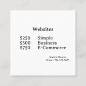 Calling Card Telefonnummerkarte (Rückseite)