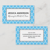 Calling Card White Ogee & Blue Mommy Playdate Telefonnummerkarte (Vorne/Hinten)