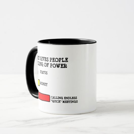 Calling Endless Quick Meetings Funny Workplace Mug Tasse (Vorderseite Links)