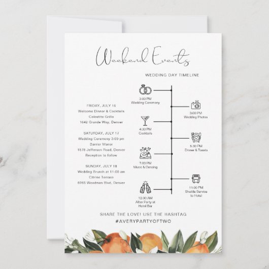 CALLIOPE Citrus Orange Begrüßungsschreiben Zeitach Einladung (Rückseite)