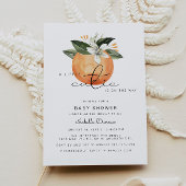 Calliope - Eine kleine Süsse Babydusche Orangen Einladung