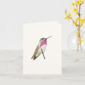 Calliope Hummingbird Karte (Gelbe Blume)