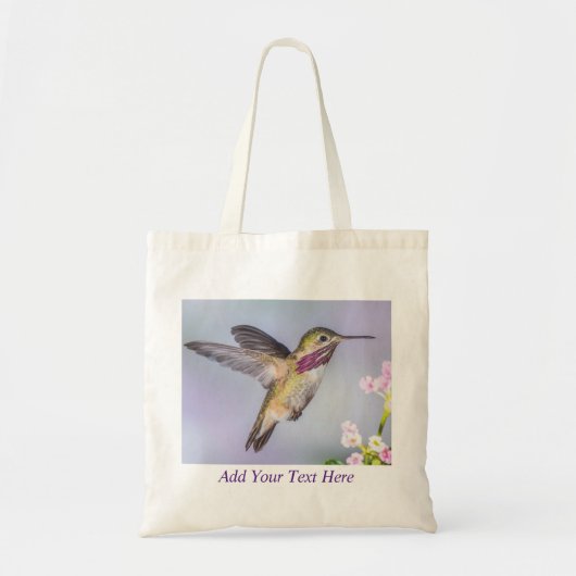 Calliope Hummingbird Lila & rosa Personalisiert Tragetasche (Vorne)