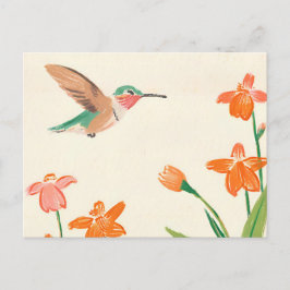 Calliope Hummingbird zeichnend Postkarte