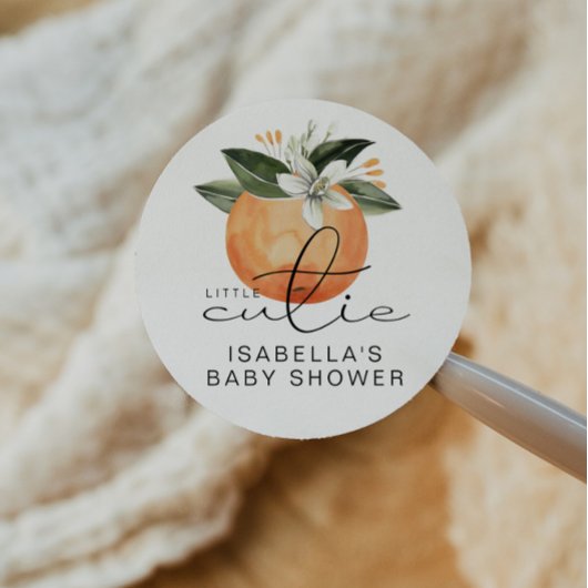 CALLIOPE Kleine Süsse Clementine Babydusche Runder Aufkleber