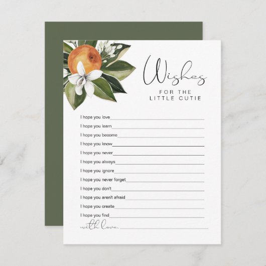 CALLIOPE Kleine Süsse Clementine Wünsche für Baby Begleitkarte (Vorne/Hinten)