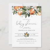 CALLIOPE Kleine Süsse Orange Babydusche Einladung (Vorderseite)