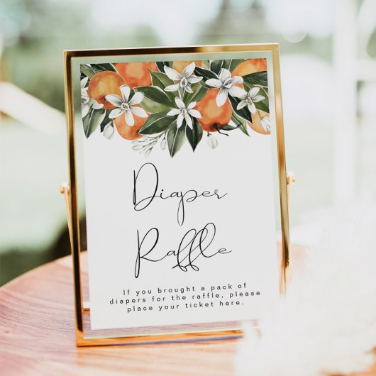 CALLIOPE Kleine Süsse Orange Diaper Raffle Sign Poster