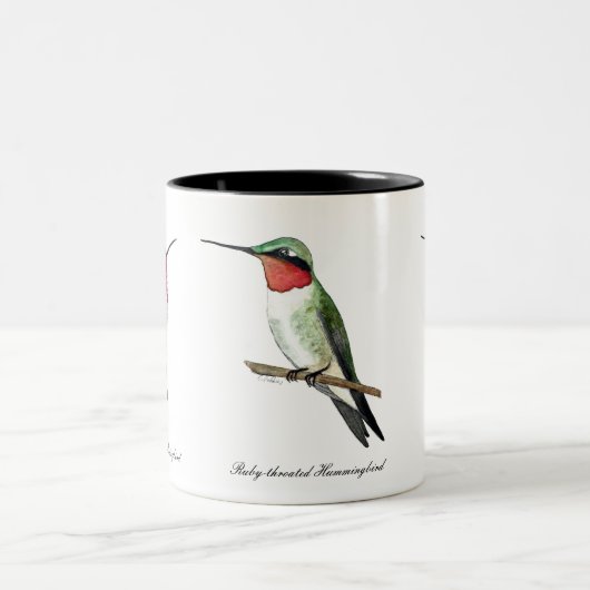 Calliope, Rufous und Ruby-throated Hummingbirds Zweifarbige Tasse (Mittel)